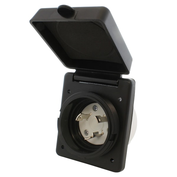 Ac Works Locking Receptacle, 30 A, 125V AC, Black RVINL530-BK - main